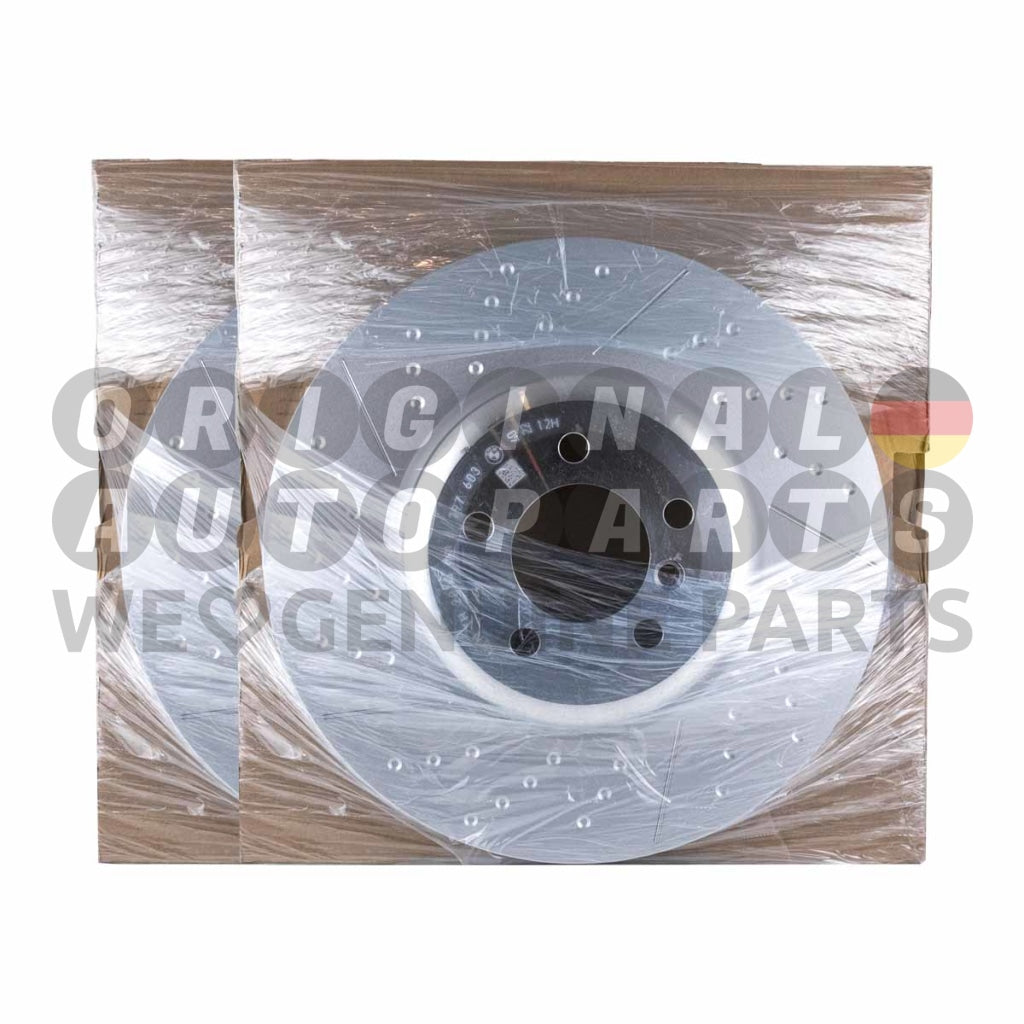 Genuine BMW M Performance Brake Disc Rotor Set front left+right 370x30mm 34106797603