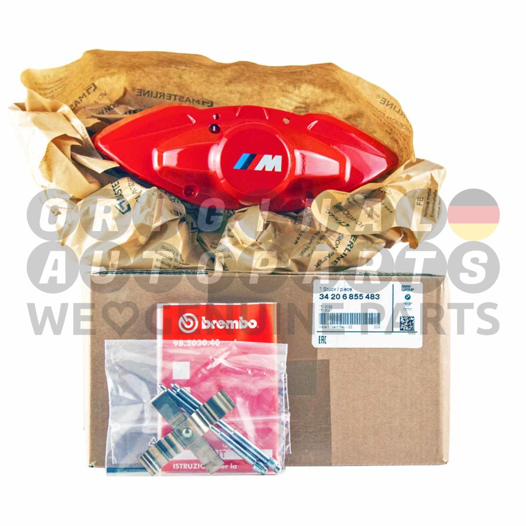 Genuine BMW M Performance Brake Caliper rear left red 1' F20 F21 2' F22 F23 M2 F87 3' F30 F31 F34 M3 F80 4' F32 F33 F36 M4 F82 F83 34206855483